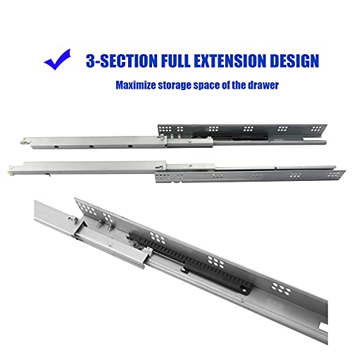 6 Pairs 21 Inch Undermount Soft Close Drawer Slides - size: 21inch