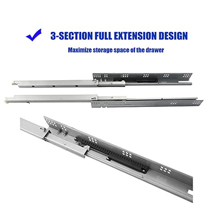 6 Pairs 21 Inch Undermount Soft Close Drawer Slides - size: 21inch