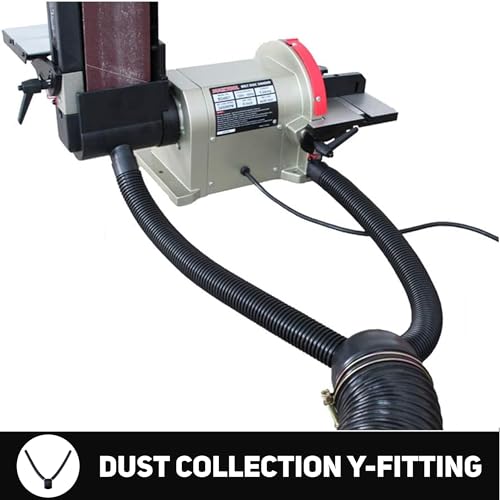 BUCKTOOL Rotating Base Belt Disc Sander with Y-Fitting,4x36" Belt,8" Disc - size: 3/4 HP & 4"x36" & 8" & Rotating Base