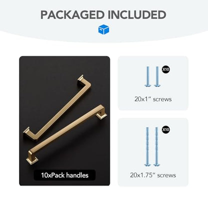HOME EDIT Champagne Bronze Cabinet Handles Zinc Pulls 7 Inch 10 Pack - color: Champagne Bronze, size: 7 inches Hole Center