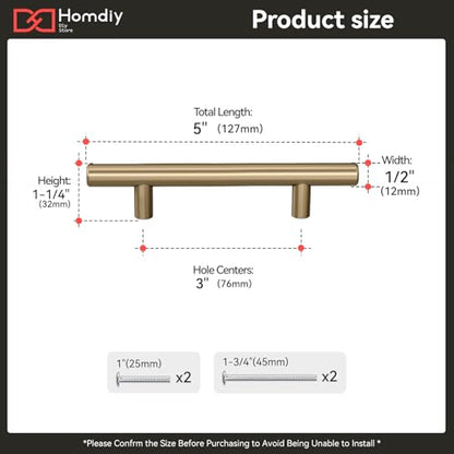 homdiy 20 3in Cabinet Handles Champagne Bronze Kitchen Cabinet Pulls Drawer Pulls for Dresser Drawers - color: Champagne Bronze, size: 3in hole centers