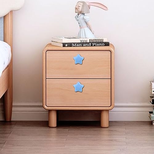 Dnyta 6 Pcs Star Shaped Ceramic Knobs Decorative Pulls Glossy Ceramic Pulls - style: Blue,Star Shaped