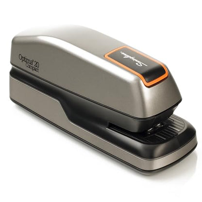 Swingline Electric Stapler, 20 Sheet Capacity, Optima 20, Jam Free, Compact, Automatic or Manual, Plug in or Battery, Orange and Gray (48207) (Pack of 3) - size: 20 Sheet, style: Half Strip (Compact) (Pack of 3)