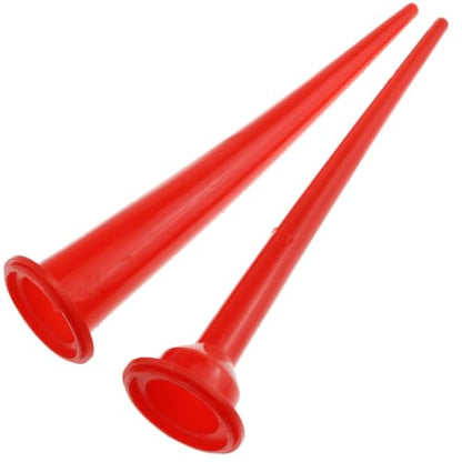 2 PCS Sausage Caulking Gun Nozzles 11.8 Inches Caulk Extension Nozzle Reusable Caulking Nozzle for Door and Window Sealing Bathroom Floor and Pipe Joint Filling (Red, One Large and One Small)