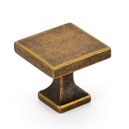 Ravinte Cabinet Knobs Antique Brass Square Knobs, Drawer Knobs, 10 Pack - color: Antique Brass
