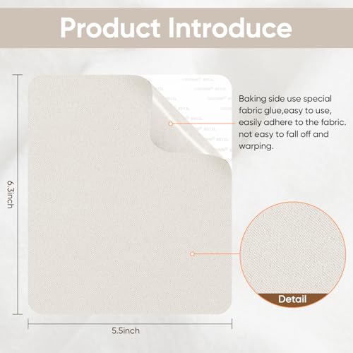 Suede Couch Patch Repair Fabric,6-Piece Self-Adhesive Microfiber Patches，Quick Fix Sofa Chair Car Seat,Furniture & Upholstery Repair Kit. (Pure White) - color: Pure white, size: 5.5 x 6.3 inches
