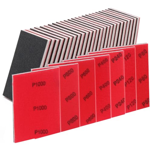 35 PCS Sanding Sponge 80~1000 Grit Sandpaper Assortment Sanding Blocks - size: #80~1000 7 types 5 tablets each
