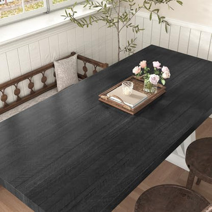 WESTICK Wood Contact Paper Peel and Stick Countertops Waterproof Black Wood Look Contact Paper for Cabinets Drawers Removable Table Dark Wooden Wallpaper Peel and Stick Vinyl Countertop 12" x 78" - size: 12" x 78"