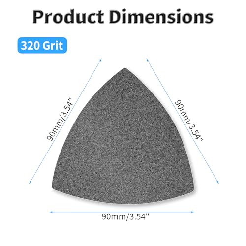 12 Pcs Detail Sander Sandpaper, 320 Grit Triangular Sandpapers - size: 320 Grit