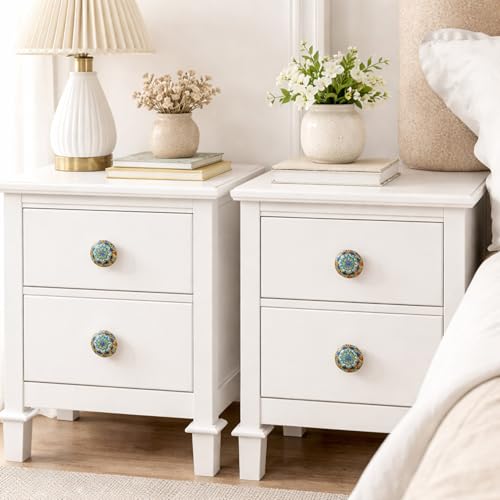 HUAMULAN Ceramic Knobs Boho Cabinet Pulls Drawer Door Handles 15 Pack - color: MZ936-6-15PCS