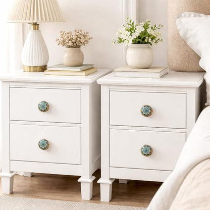 HUAMULAN Ceramic Knobs Boho Cabinet Pulls Drawer Door Handles 15 Pack - color: MZ936-6-15PCS