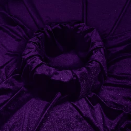 KKJIAF 1 Yard Dark Purple Stretch Velvet Fabric 60" Wide for DIY Crafts - color: Dark Purple, size: 1 Yard