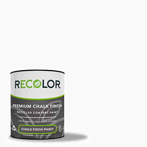 RECOLOR Eco-Friendly Interior Chalk Paint, Matte Finish, 1 Quart, Winter - color: Chalk - Winter, size: 32 Fl Oz (Pack of 1)