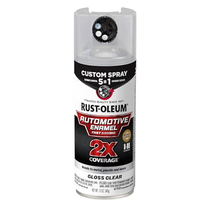 Rust-Oleum 2X Automotive Enamel 5-in-1 Spray Paint, Gloss Clear - color: Gloss Clear, size: 12 Ounce (Pack of 1)