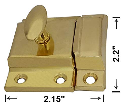 QCAA Oval Turn Cabinet Latch, for Cupboard & Other Furniture, Large, Brass Plated, Made in Taiwan, 2 Pack - color: Brass Plated, size: 2pack-large