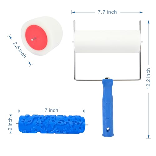 Nichiyo 7" Texture Roller Pattern Paint Roller Set