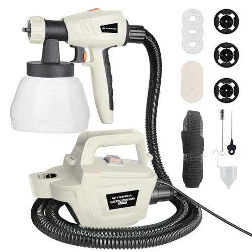 Tilswall Paint Sprayer, 800W HVLP Electric Spray Paint Gun (White) - color: White