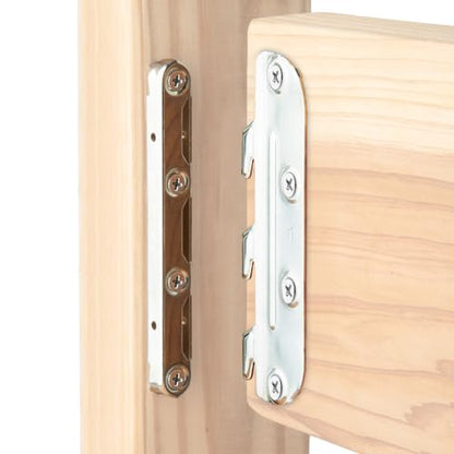 POWERTEC Surface Mounted Bed Rail Brackets 4PK, Bed Frame Hardware w/ Mounting Screws for Bed Frame/Head Board/Footboards, No-Mortise Bed Hardware (71425) - size: Set of 4