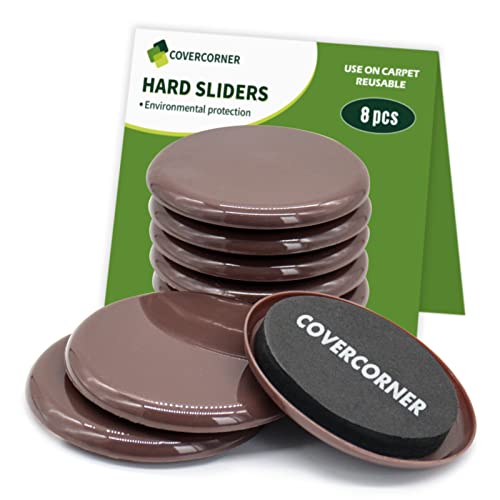 Furniture Sliders for Carpet 8 PCS - 3 1/2" Brown - size: 8 PCS 3 1/2 inch Brown