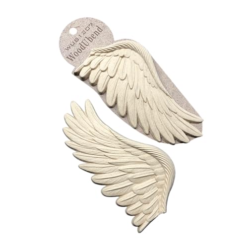 WoodUbend WUB1207 Wings Heat Bendable & Flexible Wood Appliques 15x8.5cm - DIY Craft, Furniture & Home Decor - Easy to Apply & Paint - Versatile, Reusable & Durable Decorative Decals - size: WUB1207