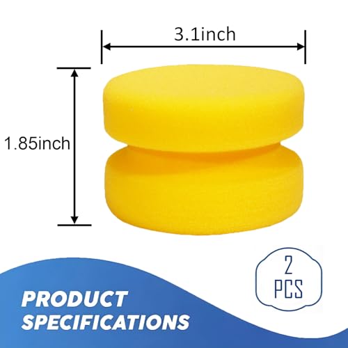 WAFJAMF 2PCS 3.1 Inch Round Paint Sponge Applicator Double-Side Art Yellow - color: Yellow-2 Pcs, size: 2