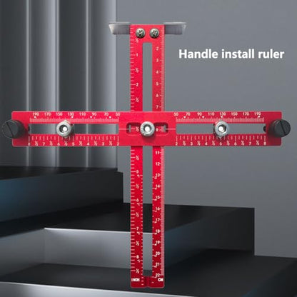 Buachois Cabinet Hardware Jig,Adjustable Cabinet Template Tool for Knobs,Handles and Pulls,Punch Locator Drill Guide,Precise Woodworking Drill Guide for Drawer Cabinet Installation
