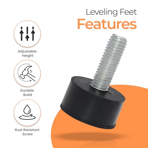 M8 Rubber Adjustable Furniture Leveler，8 Pack Leveling Feet Screws in Threaded, Feet Levelers Screw On Furniture Glide Leveling for Table, Chair, Furniture Legs - size: M8 Thread, 8 Pack