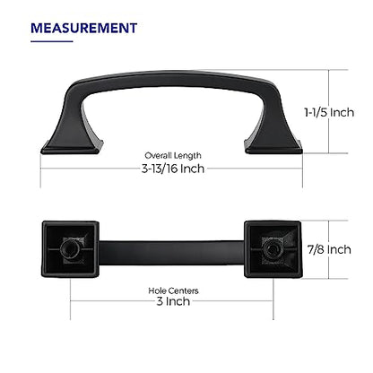 30 Pack Kitchen Cabinet Handles 3 Inch Hole Center Black Cabinet Pulls - color: Matte Black, size: 3 Inch Hole Centers