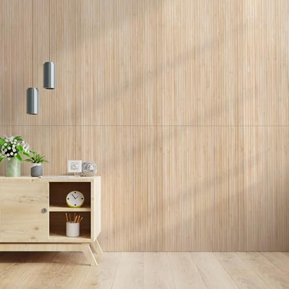 Art3d 48 x 96 in Natural Bamboo Wall Panel, 1-Pack, Light-Carbonized - color: Light-carbonized, size: 1-48 inches x 96 inches