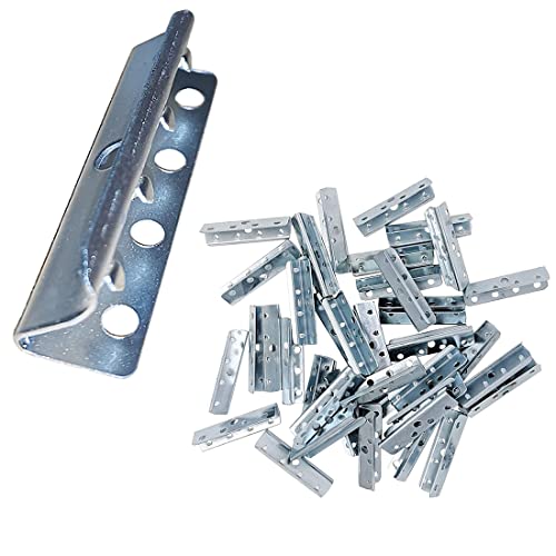 50 * 13mm Webbings Clips Metal Ends for Chair Webbing Upholstery Repair for Sofa Chair Furniture (30 PCS+ 30 Screws)