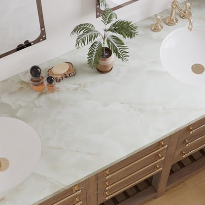 VaryPaper Large Size 32"x118" Thick Cream Marble Countertop Contact Paper Peel and Stick Marble Wallpaper Waterproof Kitchen Vinyl Wrap for Countertops Table Removable Self Adhesive Granite Wall Paper - size: 32" x 118"