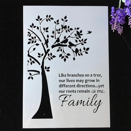 TIAMECH A4 Reusable Family Tree Stencil for Painting - style: Family Tree