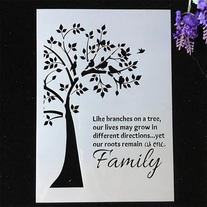 TIAMECH A4 Reusable Family Tree Stencil for Painting - style: Family Tree