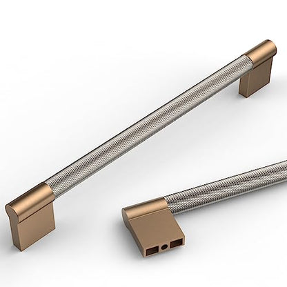 Asidrama 10 Pack 7.5 inch Satin Nickel and Champagne Bronze Cabinet Pulls - color: Nickel-Gold, size: 7.5" Hole Center(192mm)
