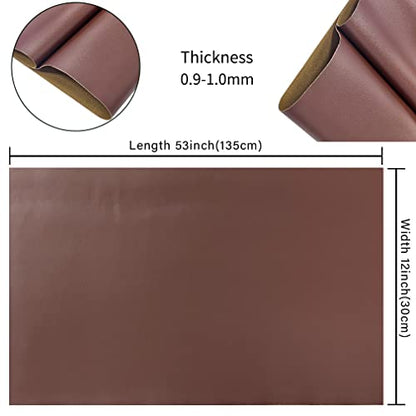 HYANG Smooth Solid Color SaddleBrown Faux Leather Sheets 1 Rolls 12"X53" (30cmX135cm),Faux Leather is Great for, Bows,Earrings Handmade DIY Craft Projects Making - color: Saddlebrown