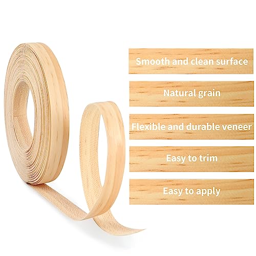 Skelang Pine Edge Banding, 3/4" X 50' Wood Strip Preglued, Iron on Veneer Edging Tape for Cabinet, Table, Door - size: 3/4" x 50'