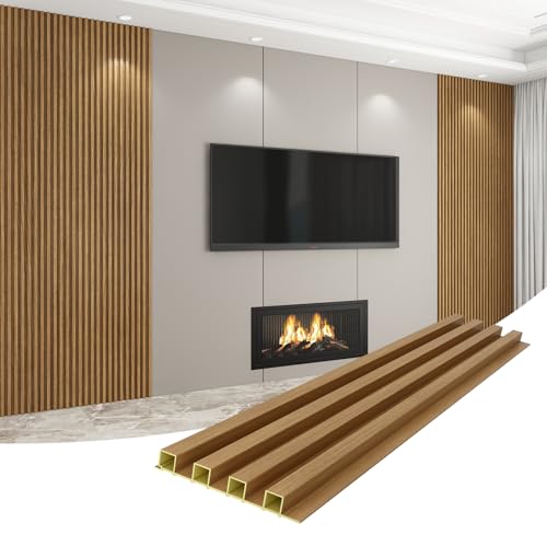 Slat Wall Panel 8-Pack, 118’’x6.1’’, Oak - size: 118’’x6.1’’-Oak