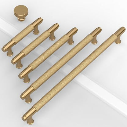10 Pack Champagne Bronze Cabinet Knobs 1.2'' Knurled Drawer Pulls - color: Champagne Bronze