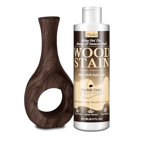 Wood Stain 8.5oz - Dark Oak | Water Based Furniture Stain & Wood Varnish for Indoor & Outdoor Wooden Furniture, Doors, Windows, Paneling, Cabinets | Low Odor Non-Toxic, Dye Fast, Multiple Finishes - color: Dark Oak