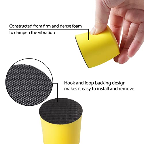SPEEDWOX 3 Pack 2" Hand Sanding Blocks Hook and Loop Sanding Pad Hook Backing Plate for Wood Furniture Restoration Polishing Home and Car (Yellow) - style: 2" 3Pack
