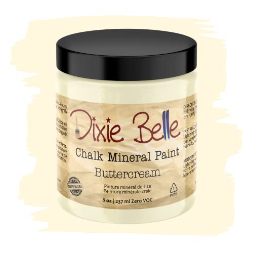 Dixie Belle Paint Company Chalk Mineral Paint - Buttercream (8oz) - color: Buttercream, size: 8 Fl Oz (Pack of 1)