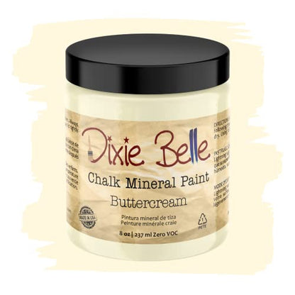 Dixie Belle Paint Company Chalk Mineral Paint - Buttercream (8oz) - color: Buttercream, size: 8 Fl Oz (Pack of 1)