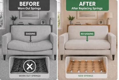 27" 8-Pack Couch Spring Repair Kit for Sagging Sofa Cushions, Includes Springs, Stay Wire, Clips and Screws