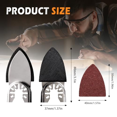 156pcs Finger Sanding Kit - 150 Papers & 6 Pads, 60-240 Grit for Multi-Tools, Wood/Metal/Plastic, Hook & Loop Backing - size: 156 pcs Finger Sanding Pads