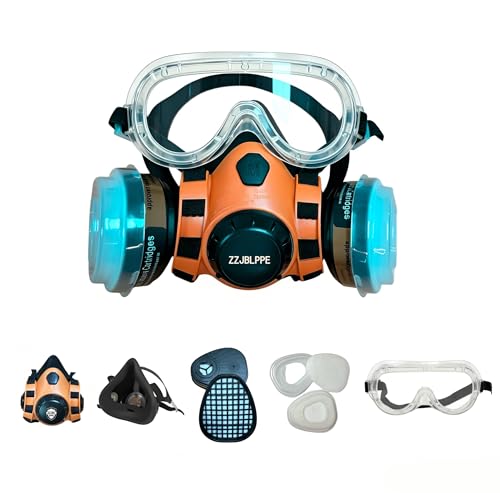 Reusable Silicone Half Face Respirator Mask with A1 Filters for Painting
