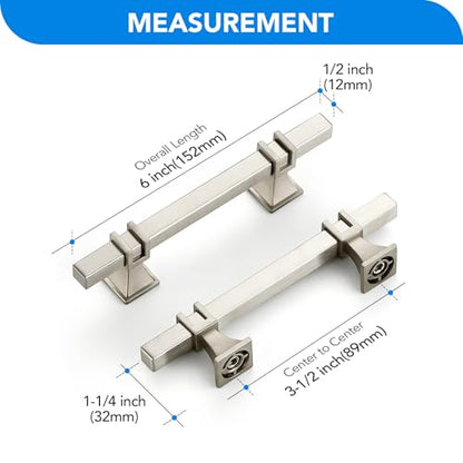 HOME EDIT Brushed Nickel Pulls Cabinet Handles 3-1/2 Inch 10 Pack - color: Brushed Nickel, size: 3-1/2 In Hole Center