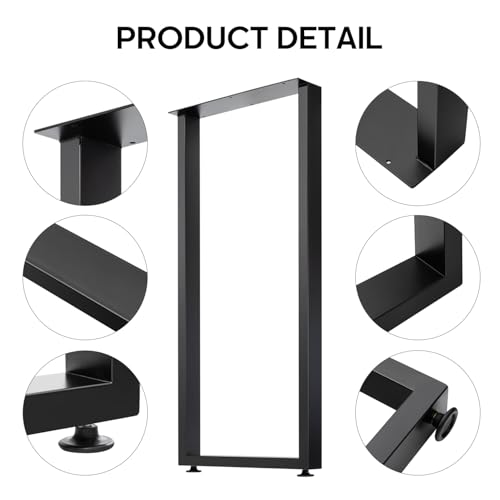 36 Inch Metal Bar Table Legs,DIY Furniture Legs,Black Set of 2. - size: W17.72"*H36"