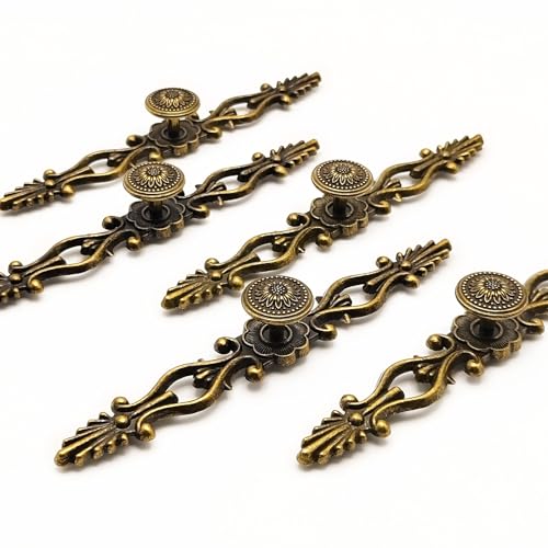 10 Pack (10 Pieces) Vintage Bronze Cabinet Handles, Drawer Pulls