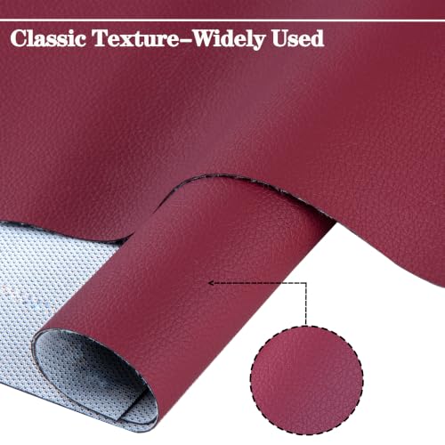 HGUAN Marine Vinyl Upholstery Faux Leather Sheets Fabric 54" X 72" Suitable for Furniture Sewing,Sofa Handmade DIY Projects (Burgundy, 2 Yard) - color: Burgundy, size: 2 YARD