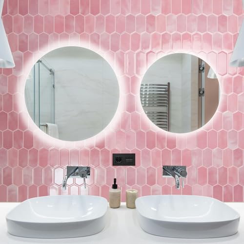 Art3d Hexagon Tile Peel and Stick Backsplash, 10-Pack, 12 x 12 Inch, Pink - color: Pink, size: 12 x 12 Inch